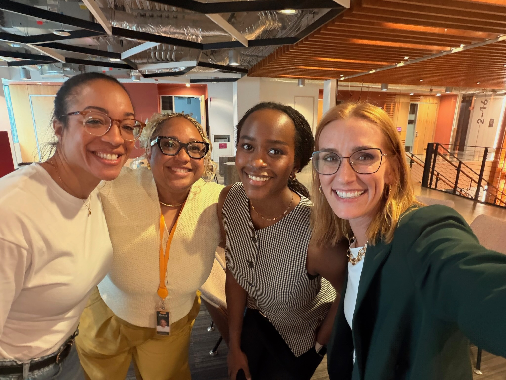 Four Off the Record members taking a selfie in Seattle